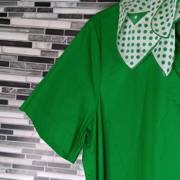 Old Navy Vibrant Kelly Green Midi Dress XL Pockets Back Pleat Casual - Picture 4 of 11